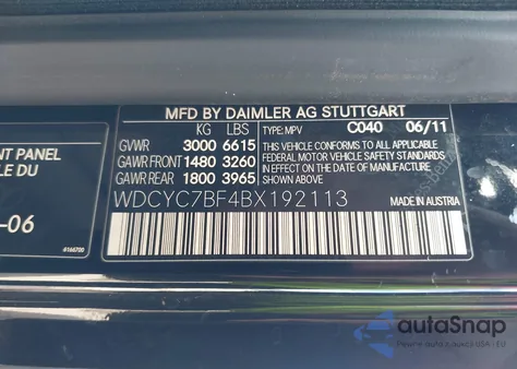 2011 Mercedes-Benz G 55 Amg 4Matic z USA, uszkodzony, nr VIN WDCYC7BF4BX192113